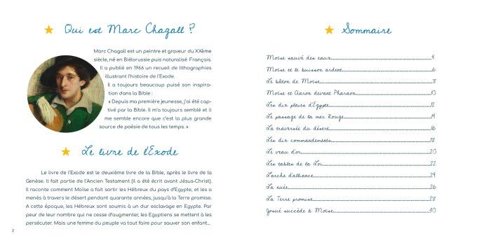 Sommaire Le Livre de l'Exode avec l'artiste Chagall