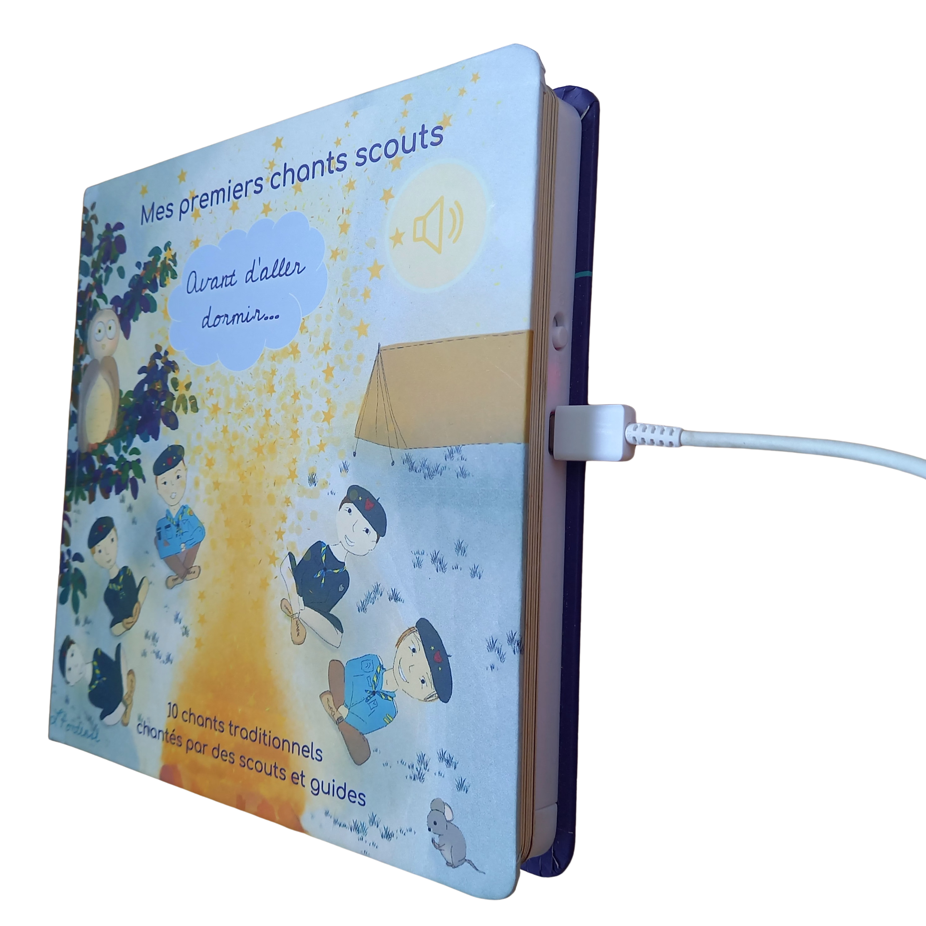 Livre sonore avec câble USB-C Livre sonore rechargeable pour enfants ou bébé mes premiers chantas scouts